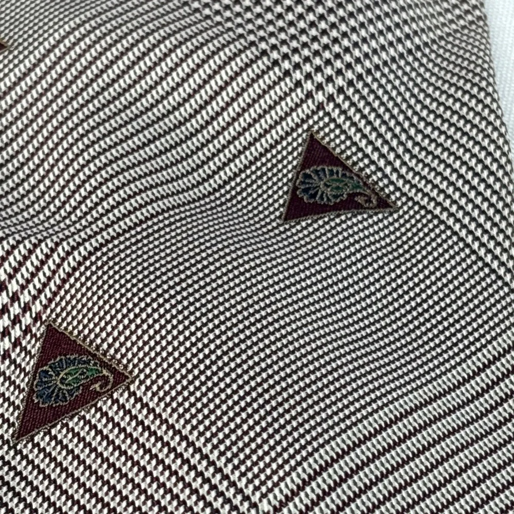 Vintage Joseph Abboud Silk Tie Made in Italy Brown Houndstooth‎ Geometric